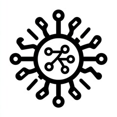 Obraz premium data protection pictogram black and white icon
