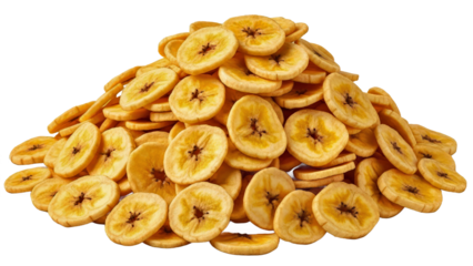 Dried Banana Chips Assortment Transparent Checkered Background.png