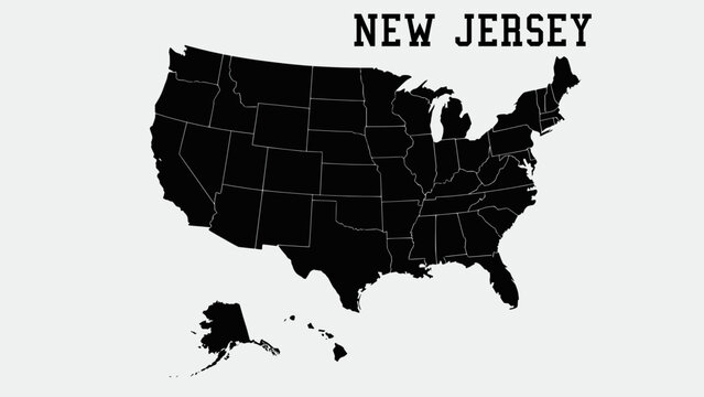 New Jersey. States of America territory on white background. Separate state. Vector illustration.