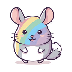 Rainbow Chinchilla Vector Illustration