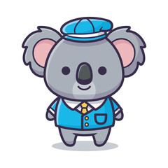 Cartoon Koala Pilot Illustration