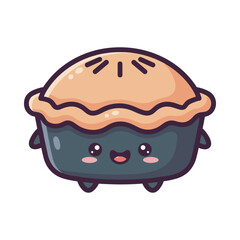 Cute Cartoon Pie Character Illustration