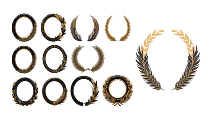 Set wreath illustration for decoration design