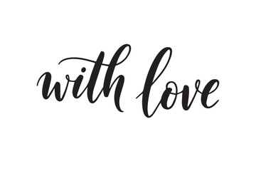 Black cursive with love text vector illustration on transparent background