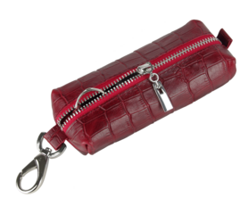Genuine leather key case on a transparent background
