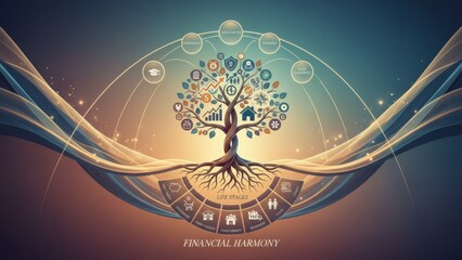 Visual representation of comprehensive financial well-being and life stage planning for future