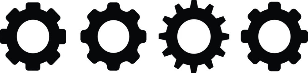 Setting gears icon. Cogwheel group. Gear design collection on white background - stock vector.