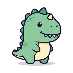 Cute Cartoon Dinosaur Illustration © frelancer