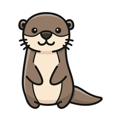 Adorable Cartoon Otter Illustration