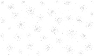 Abstract gray dandelion seeds flying on white background vector illustration. Biological cell or molecule structure texture. Botanical blowball fluff pattern design.
