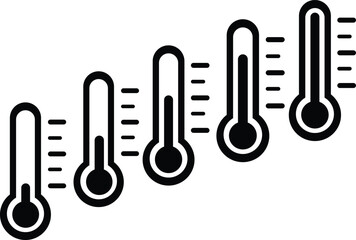Thermometer Weather Sign. Temperature icon set. Temperature Scale Symbol. Warm cold Symbol - stock vector.