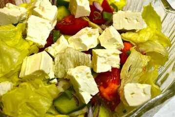 Feta Cheese on Salad-Healthy Food