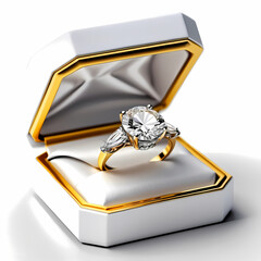 diamond ring in blue box