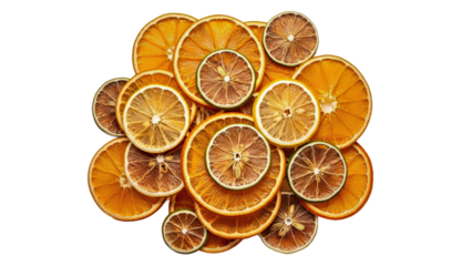 Dried Orangeand Lemon Slices Arranged Neatly for Culinary and Stock Use on White Background.png