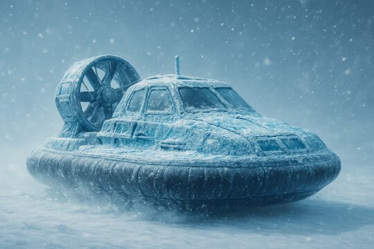 Frostbite Hovercraft A hovercraft with icy textures and snow par