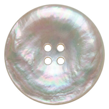 Single round iridescent mother of pearl button