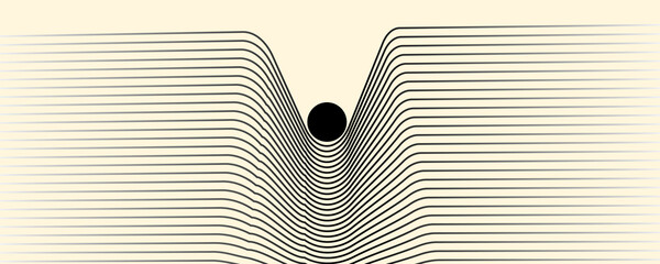 Abstract line art design. Gravitational mass concept. Vector illustration.