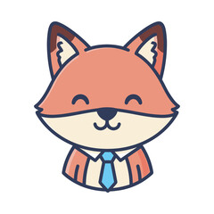Obraz premium Cute Cartoon Fox Character Illustration