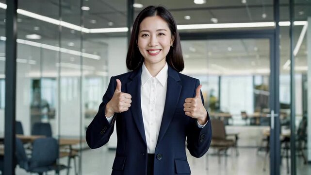 Business Women's Office Thumbs Up