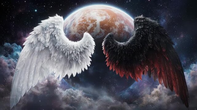 Angel Wings Good vs Evil Concept Art.