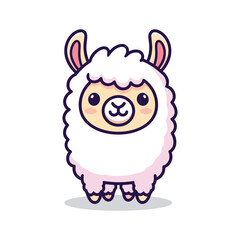 Naklejka premium Adorable Cartoon Alpaca Illustration