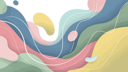Abstract fluid waves background with colorful organic shapes in pastel tones featuring flowing liquid motion and artistic marble patterns for modern graphic design and creative aesthetic wallpaper