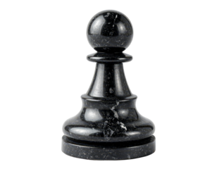 black marbled pawn chess piece