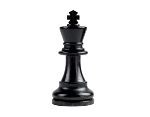 black wooden king chess piece
