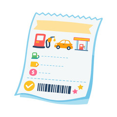 Obraz premium illustration of gas station fuel receipt