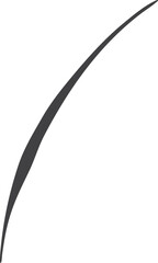 Abstract Dark Gray Curved Shape Against White Background Minimalist Design