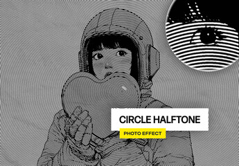 Circle Halftone Effect Mockup