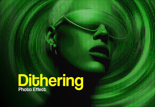Dithering Photo Effect Mockup