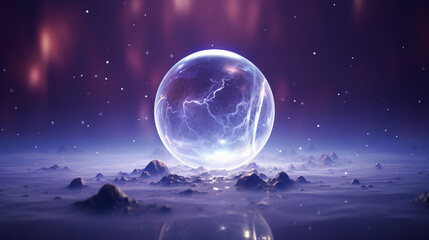 Sfondo astratto spaziale. Sfera di energia.