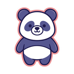 Obraz premium Adorable Cartoon Panda Bear Illustration