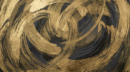 Abstract golden swirl artwork digital composition modern art gallery textured background aesthetic perspective visual creativity