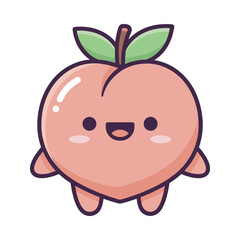 Cute Cartoon Peach Character Illustration