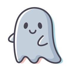 Cute Cartoon Ghost Illustration