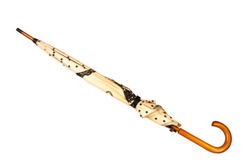 close umbrella isolated on white background