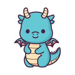 Adorable Cartoon Dragon Illustration for Kids