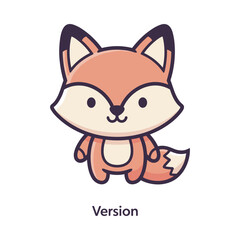 Cute Cartoon Fox Vector Illustration
