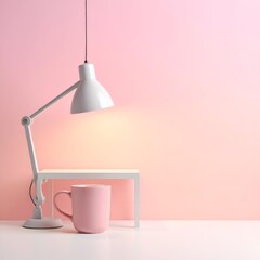 pink lamp on the wall