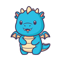 Cute Cartoon Dragon Illustration