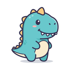 Adorable Cartoon Dinosaur Illustration for Kids