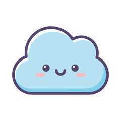 Cute Cartoon Cloud Illustration with Smiling Face