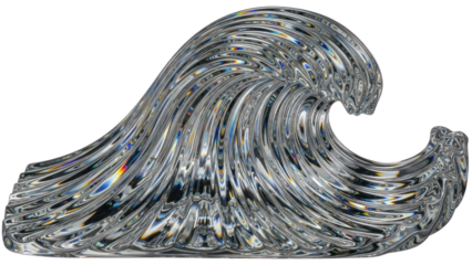Abstract Crystal Wave Isolated on Transparent Background