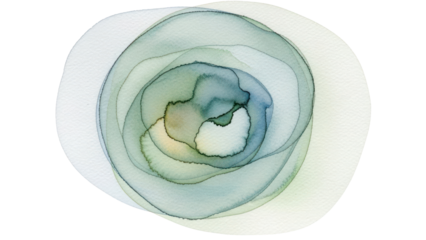 Abstract Watercolor Swirl Isolated on Transparent Background