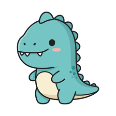 Obraz premium Cute Cartoon Dinosaur Illustration