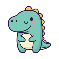 Adorable Cartoon Dinosaur Illustration