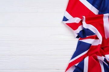 United Kingdom flag on white wood background patriotic symbol