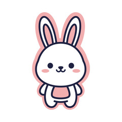Obraz premium Adorable Cartoon Bunny Vector Illustration